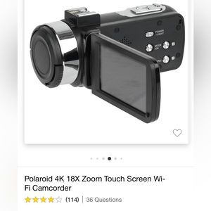 Polaroid 4K 18X Zoom Touch Screen WIFI Camcorder